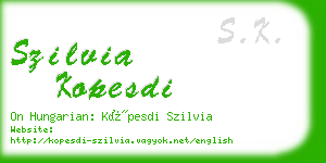 szilvia kopesdi business card